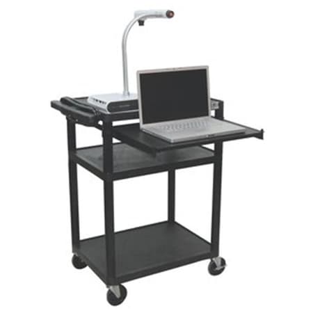 Abacus 18 X 24 X 34H Lp Cart With Front Pullout Tray - Black AB25341